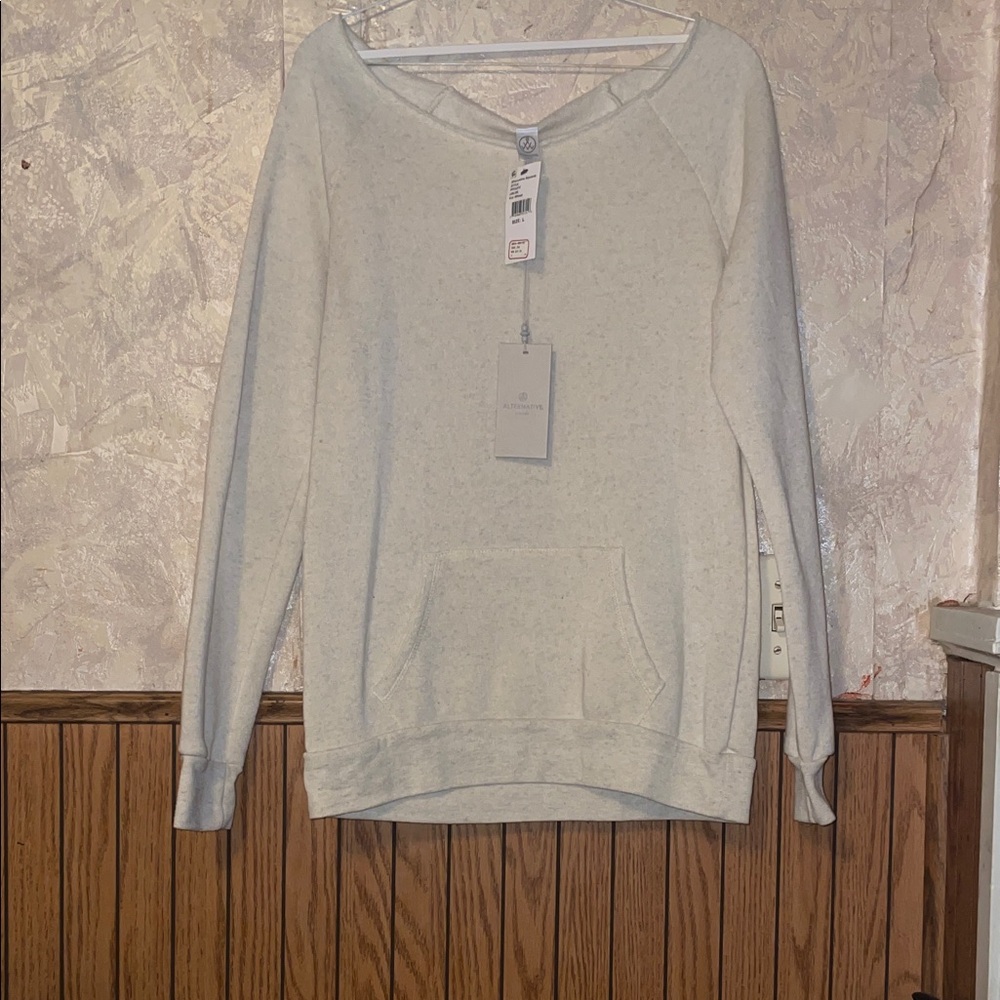 Cream oatmeal alternative apparel sweatshirt (L)(nwt)